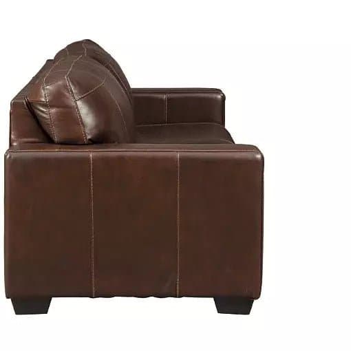 Two Seat Leather Match Sofa in Chocolate - HER Home Design Boutique